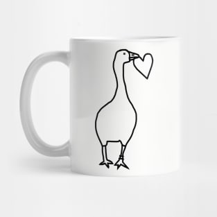 Goose Steals Heart Line Drawing Valentines Day Mug